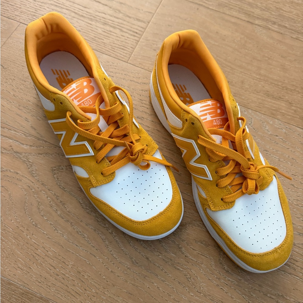 New Balance 480 Sneakers in Yellow and White